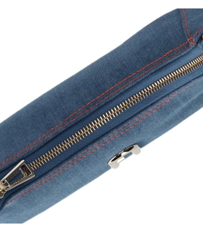 Shop Furla Diamante Mini Denim Blue Shoulder Bag
