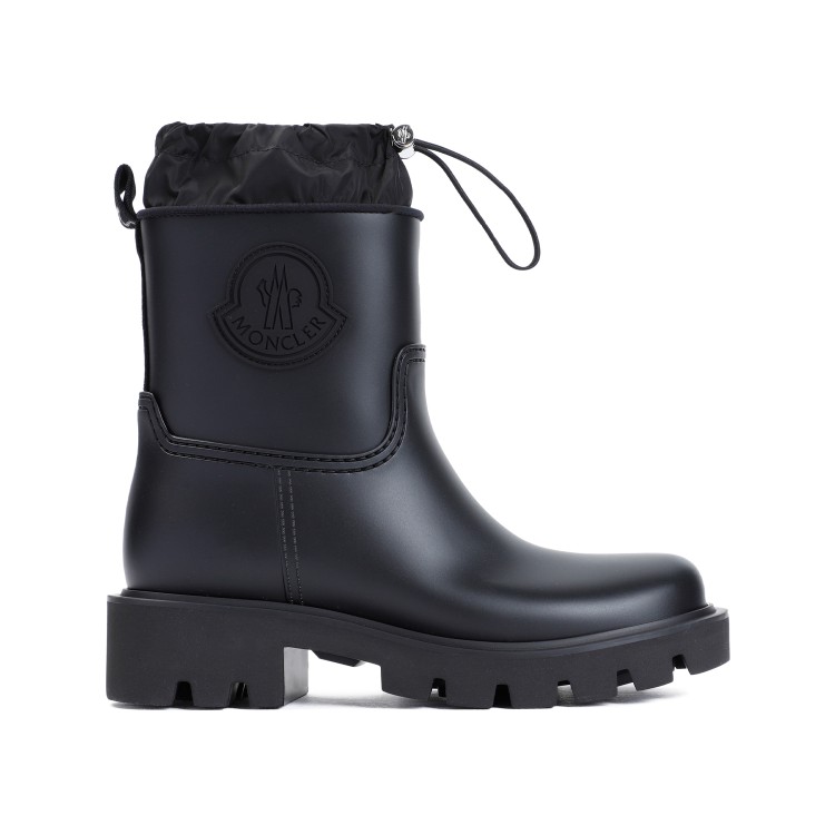 Moncler Kickstream Rubber Wellington Ankle Boots In Black