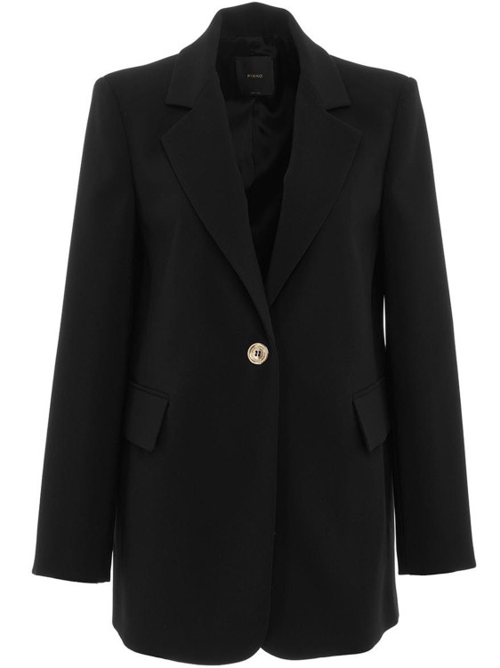 Pinko Notched-lapels Single-breasted Blazer In Black