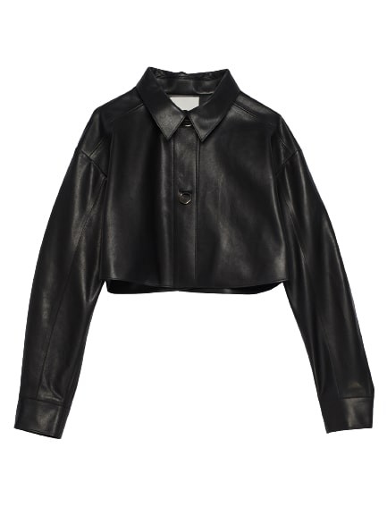 Aeron Shore - Leather Ring-fastened Jacket In Black