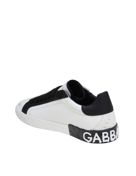 Shop Dolce & Gabbana Black And White Calfskin Low Sneakers