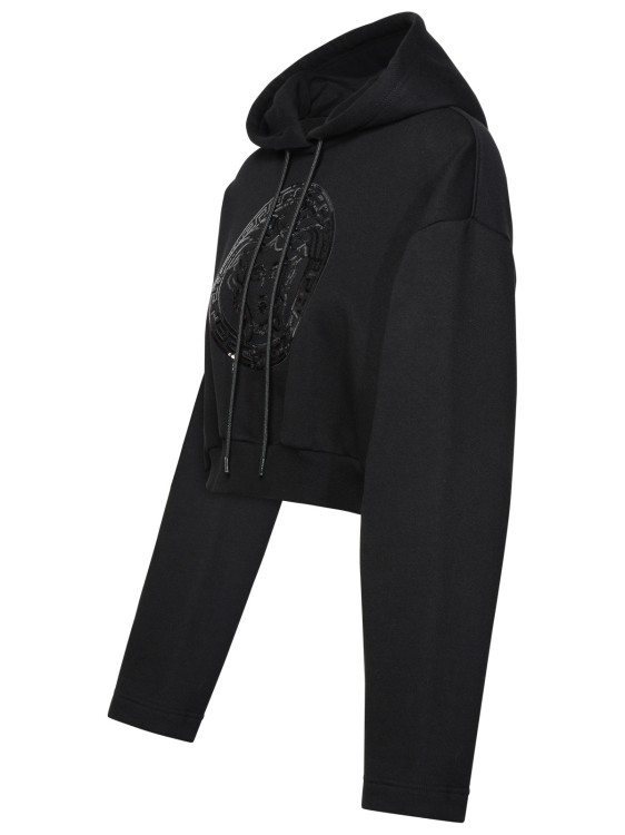 Shop Versace 'medusa' Black Cotton Sweatshirt
