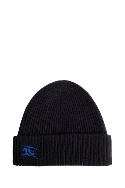 Burberry Ribbed Cashmere Beanie In Black