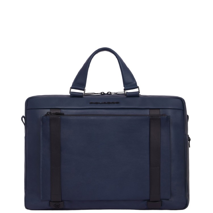 Piquadro Laptop Briefcase And 12.9" Ipad Pro Holder In Blue