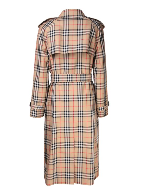 Shop Burberry Harehope Trench Coat With Iconic Vintage Check Pattern In Brown
