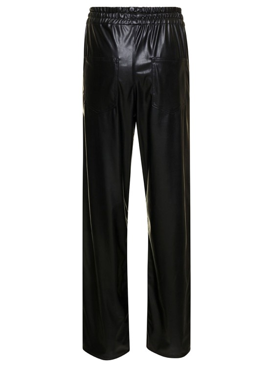 Shop Isabel Marant Étoile Brina' Black Pants With Drawstring Closure In Shiny Faux Leather