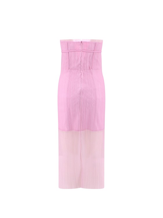 Shop Krizia Pleated Tulle Dress In Pink