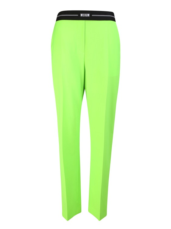 MSGM TAILORED TROUSERS WITH LOGO AT THE WAIST,3400e921-7bc2-d403-6b0e-80276cb21d99