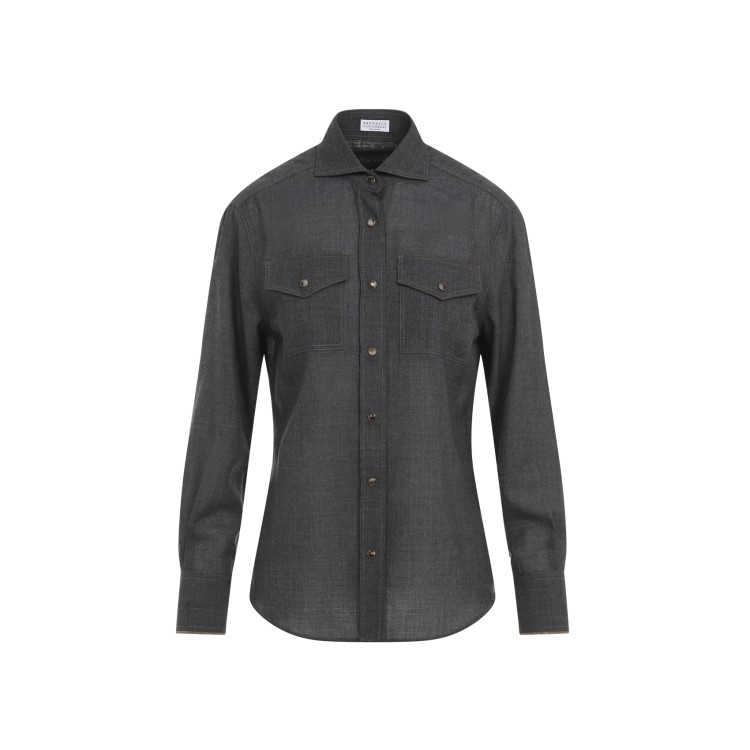 Brunello Cucinelli Shirts In Grey