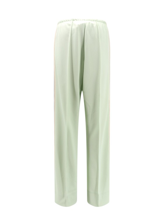 Shop Palm Angels Trousers With Classic Logo Embroidery In Green