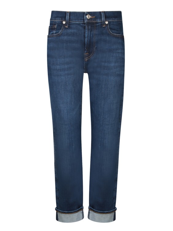 7 For All Mankind Mid-rise Boyfriend Jeans In Blue