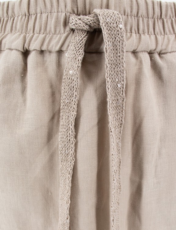 Shop Le Tricot Perugia Linen Skirt In Neutrals