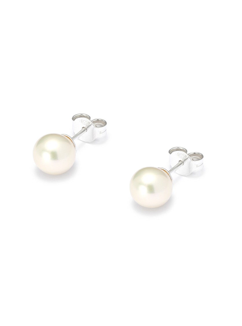 Hatton Labs Freshwater Pearl Stud Earrings In Silver