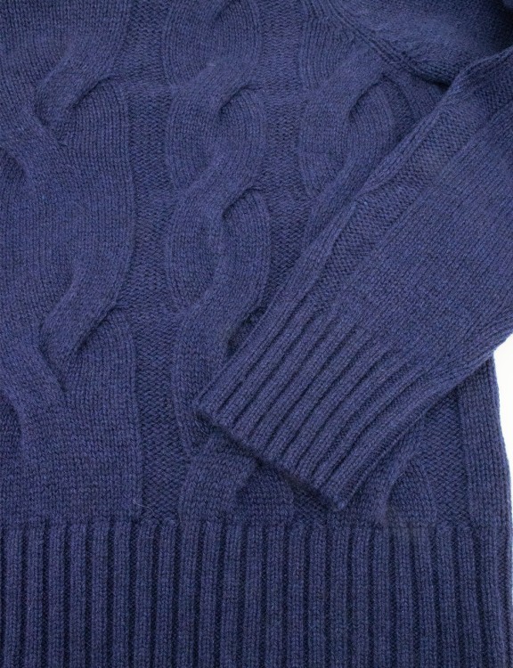 Shop Panicale Navy Blue Cashmere Turtleneck Pullover In Black