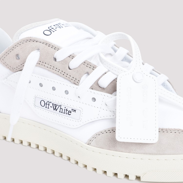 Shop Off-white 5.0 White Green Leather Sneakers