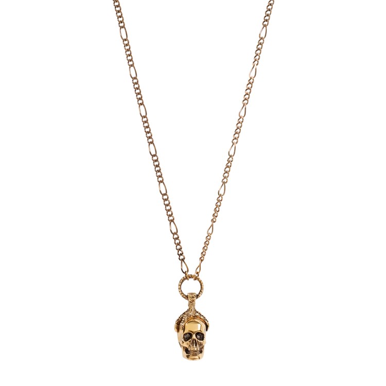 Shop Alexander Mcqueen Victorian Skull Golden Brass Necklace