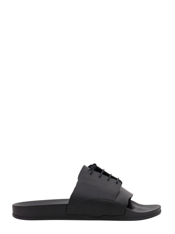 Maison Margiela Lace-up Rubber Slides In Black