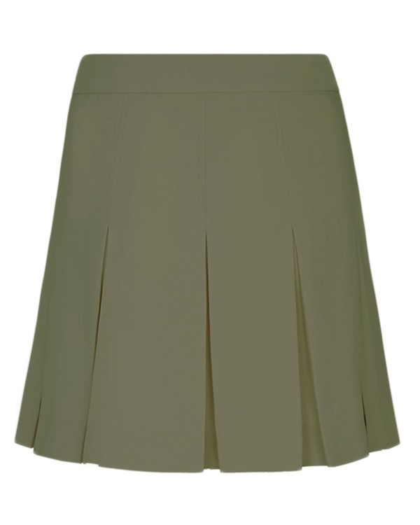 Serena Bute Pleated Mini Skirt - Khaki In Green