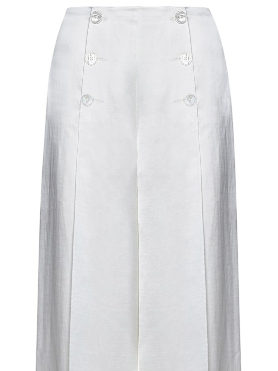 Shop Polo Ralph Lauren White Linen Blend Palazzo Trousers