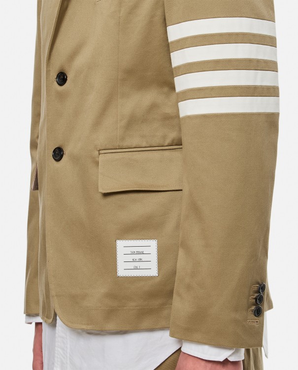 Shop Thom Browne Classic Sport Jacket W/ 4 Bar In Cotton Twill In Brown