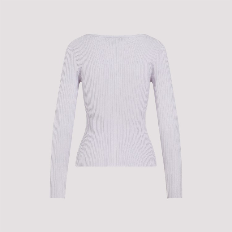 Shop Theory Open V Lilac Viscose-wool Pullover In White