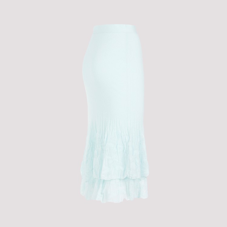 Bottega Veneta Cotton Midi Skirt For Women – Ss24 Collection In Blue