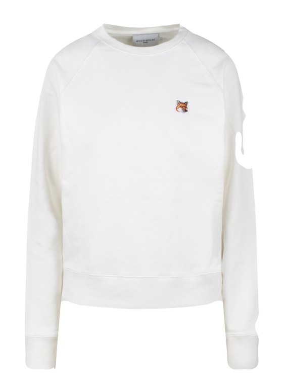 Shop Maison Kitsuné Fox Head Patch Regular Sweatshirt In White