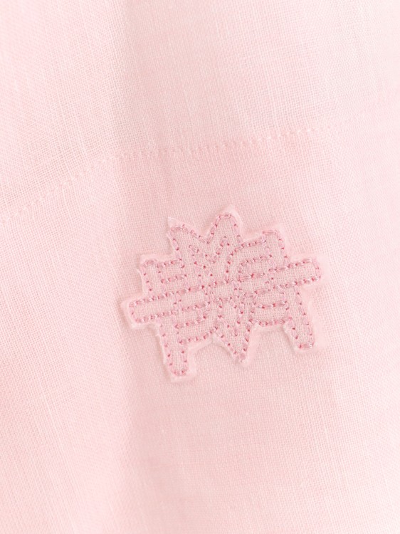 Shop Mvp Wardrobe V-neck Linen T-shirt In Pink