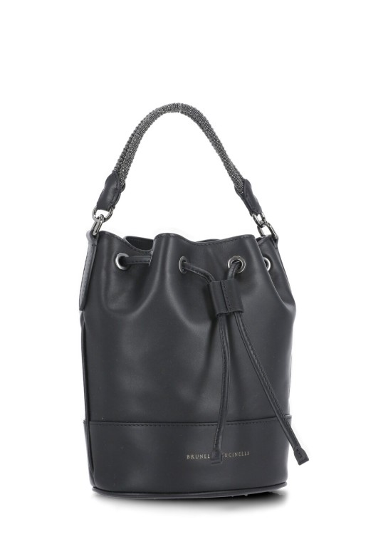 Shop Brunello Cucinelli Leather Hand Bag In Black
