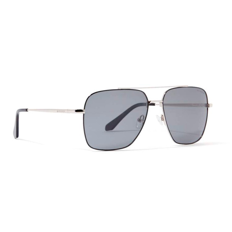 Shop Roderer Harry Aviator Polarized Sunglasses - Silver & Black / Grey