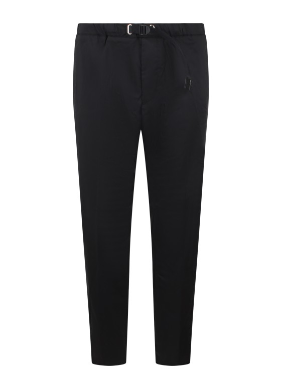 Shop White Sand Parachute Canvas Stretch Trousers In Black