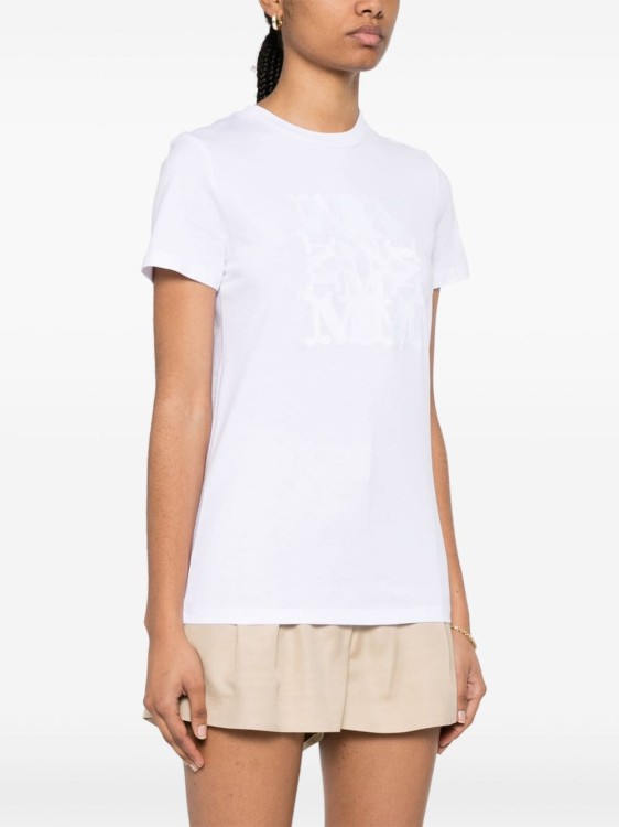 Shop Max Mara Embroidered Logo T-shirt In White