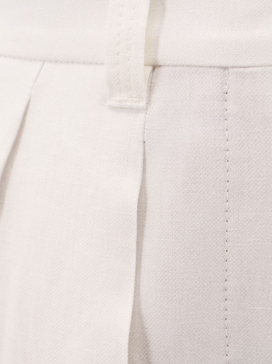 Shop Brunello Cucinelli Viscose And Linen Trouser With Frontal Pinces In White