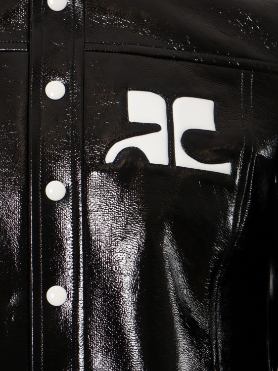 Shop Courrèges Re-edition Vinyl Jacket In Black