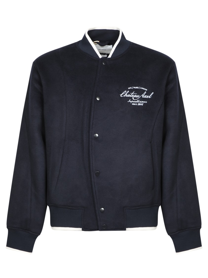 Axel Arigato Printed Jacket Collared Neck In Blue
