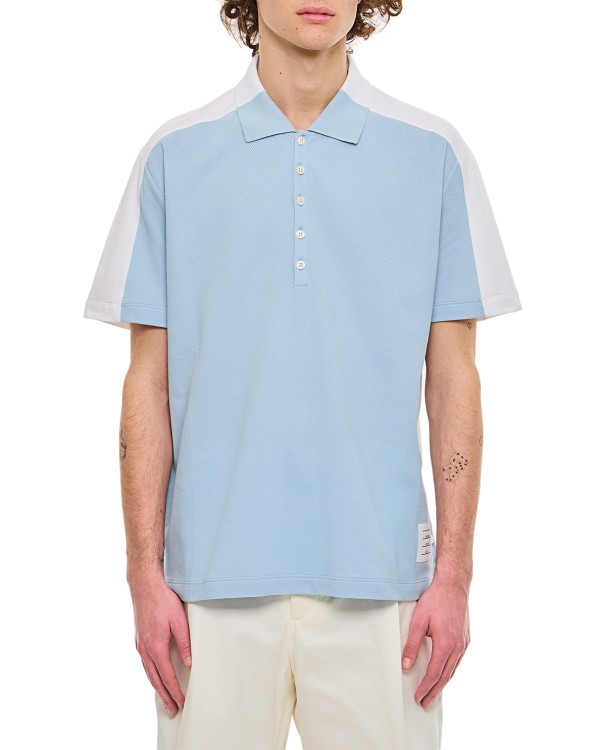 Thom Browne Cotton Classic Pique Polo In Blue