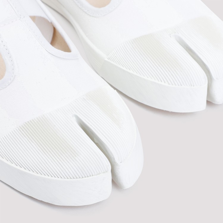 Shop Maison Margiela On The Deck Tabi White Cotton Sneakers