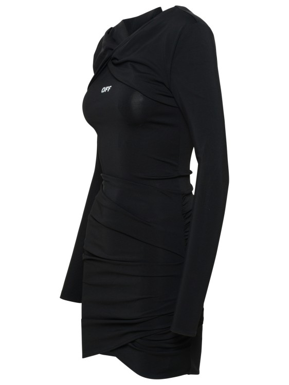 Shop Off-white Fluid Mini Dress In Black