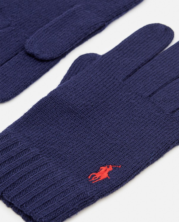 Shop Polo Ralph Lauren Signature Pony Knit Touch Gloves In Black
