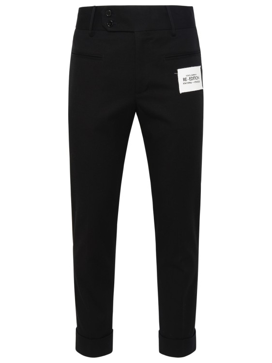 Dolce & Gabbana Stretch Drill Pants With Re-edition Label In Black