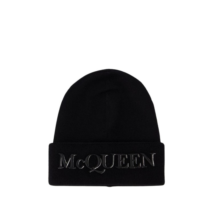 Alexander Mcqueen Wool And Cashmere Hat With Logo In Black