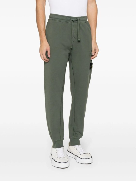 Shop Stone Island Compass-patch Cotton Track Pants In Grey