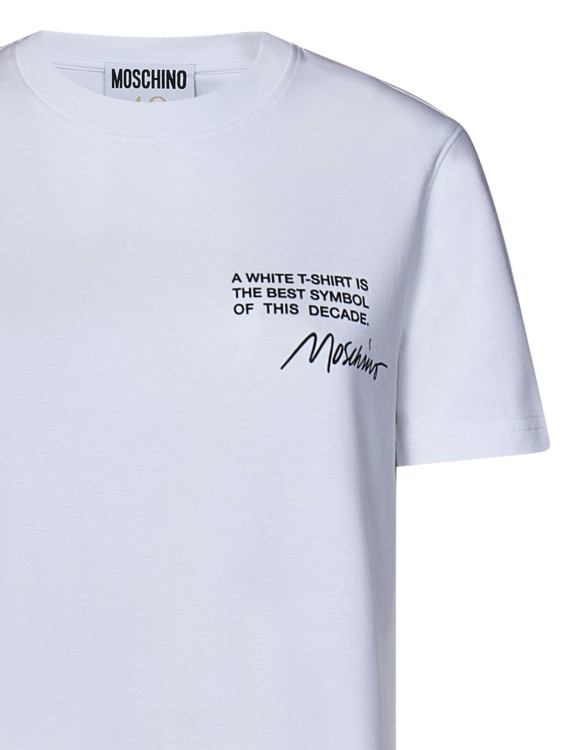 Shop Moschino White Cotton Interlock T-shirt