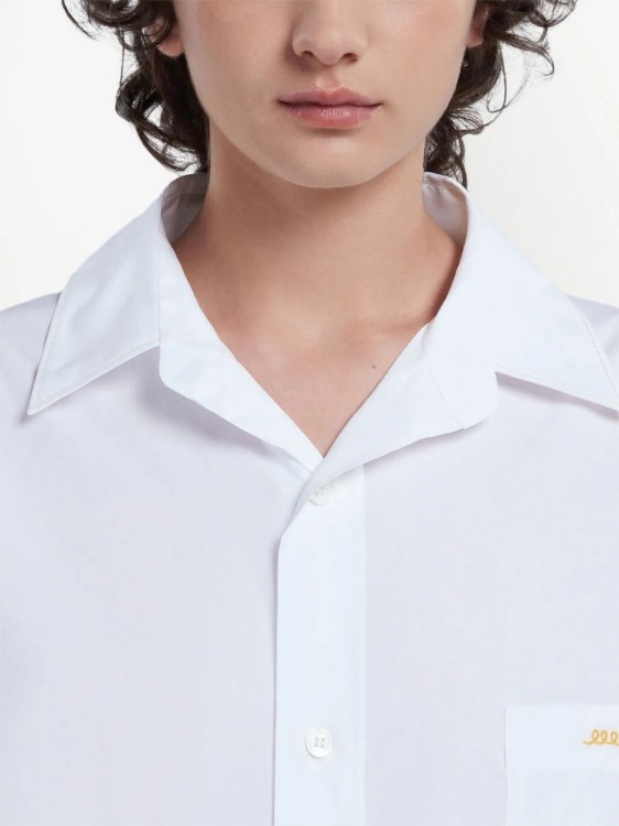 Shop Marni Long-sleeve Cotton Shirt In White