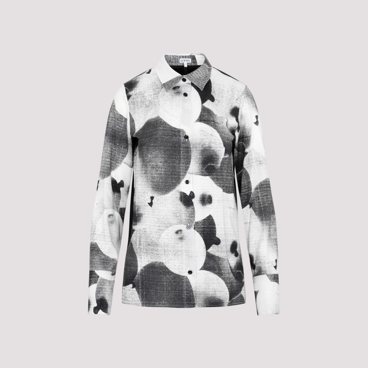 Shop Loewe Black And White Wool Balloon Print Shirt