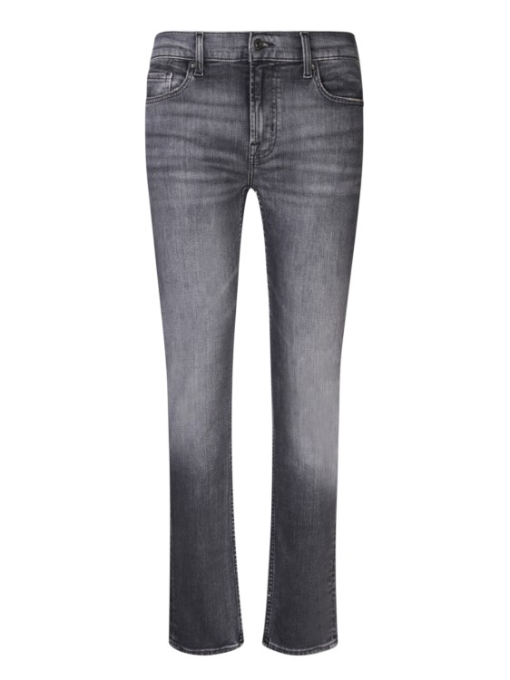 Shop 7 For All Mankind Mid-rise Slim Jeans In Grey