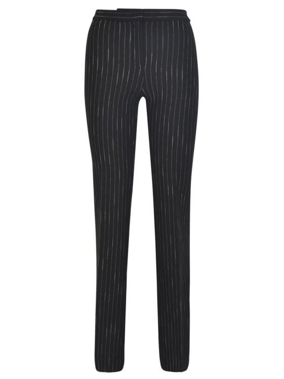 PINKO BLACK PINSTRIPED FLARED TAILORED TROUSERS
