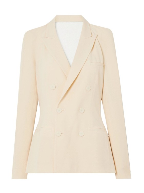 Jean Paul Gaultier + Lotta Volkova Draped Open-back Double-breasted Wool Blazer In Neutrals
