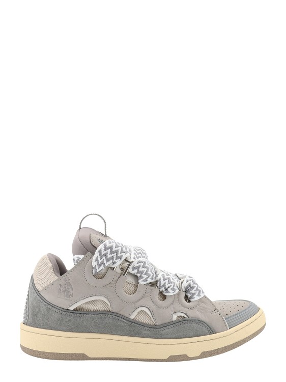 Lanvin Suede And Mesh Sneakers In Gray