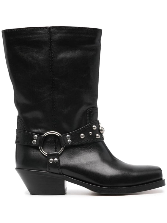 Isabel Marant 'anyta' Black Ankle Boots With Studs In Black